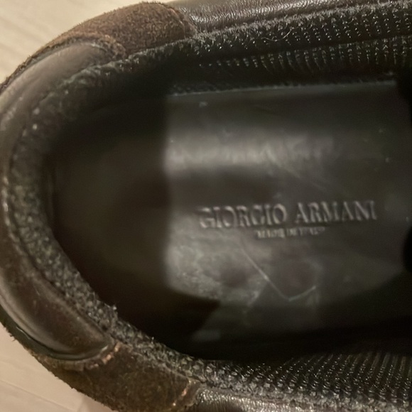 Giorgio Armani - Brown Leather and suede Sneakers - Size 45 Ital - Picture 3 of 11